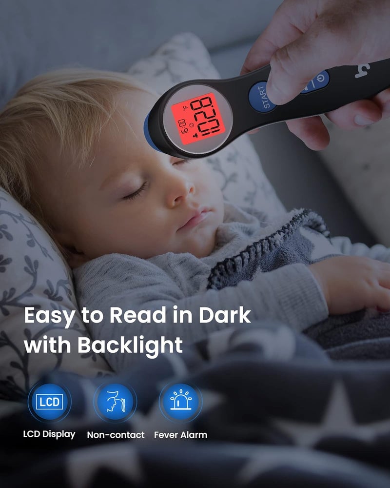 Femometer Forehead Thermometer for Adults and Kids, Digital Touchless Thermometer for Baby, Infants and Toddlers, 3 Color Fever Alarm,1s Fast Accurate Reading, Non Contact - Image 4